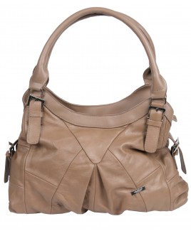 Lorenz Cow Hide Top Zip Shoulder Bag with Inner Zips- CLEARANCE!